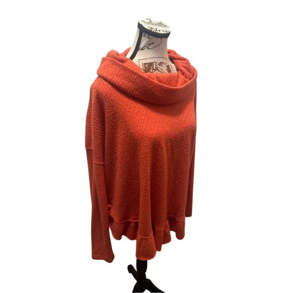 Maeve by Anthropologie Orange Cowl Neck Ruffled Pullover Sweater M‎ - Picture 8 of 9
